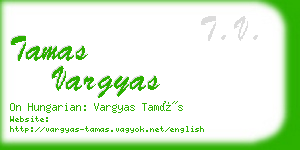 tamas vargyas business card